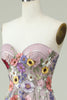 Load image into Gallery viewer, Strapless A Line Prom Dress with 3D Flowers