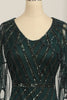 Load image into Gallery viewer, Dark Green Sequined Scoop Neck Long 1920s Dress