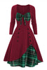 Load image into Gallery viewer, Plaid 1950s Dress with Long Sleeves