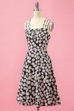 Black Floral Print Daisy Casual Dress