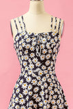 Black Floral Print Daisy Casual Dress