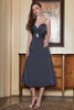 Load image into Gallery viewer, Spaghetti Straps Midi Simple Prom Dress with Hollow Out
