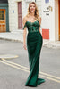 Load image into Gallery viewer, Dark Green Mermaid Off the Shoulder Long Prom Dress