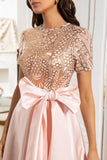 Blush Mother of the Bride Dress with Sequins