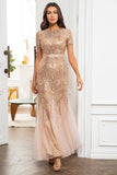 Champagne Sequins Mother of the Bride Dress