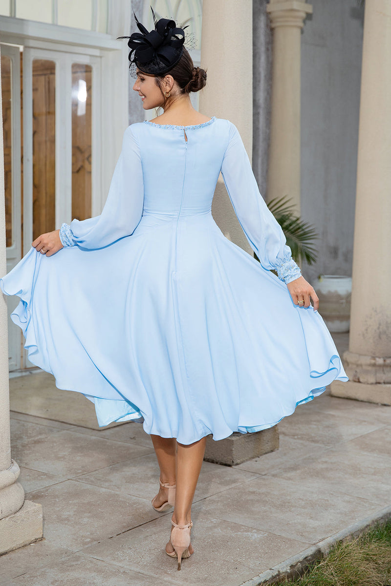 Load image into Gallery viewer, Sky Blue Chiffon Mother of the Bride Dress