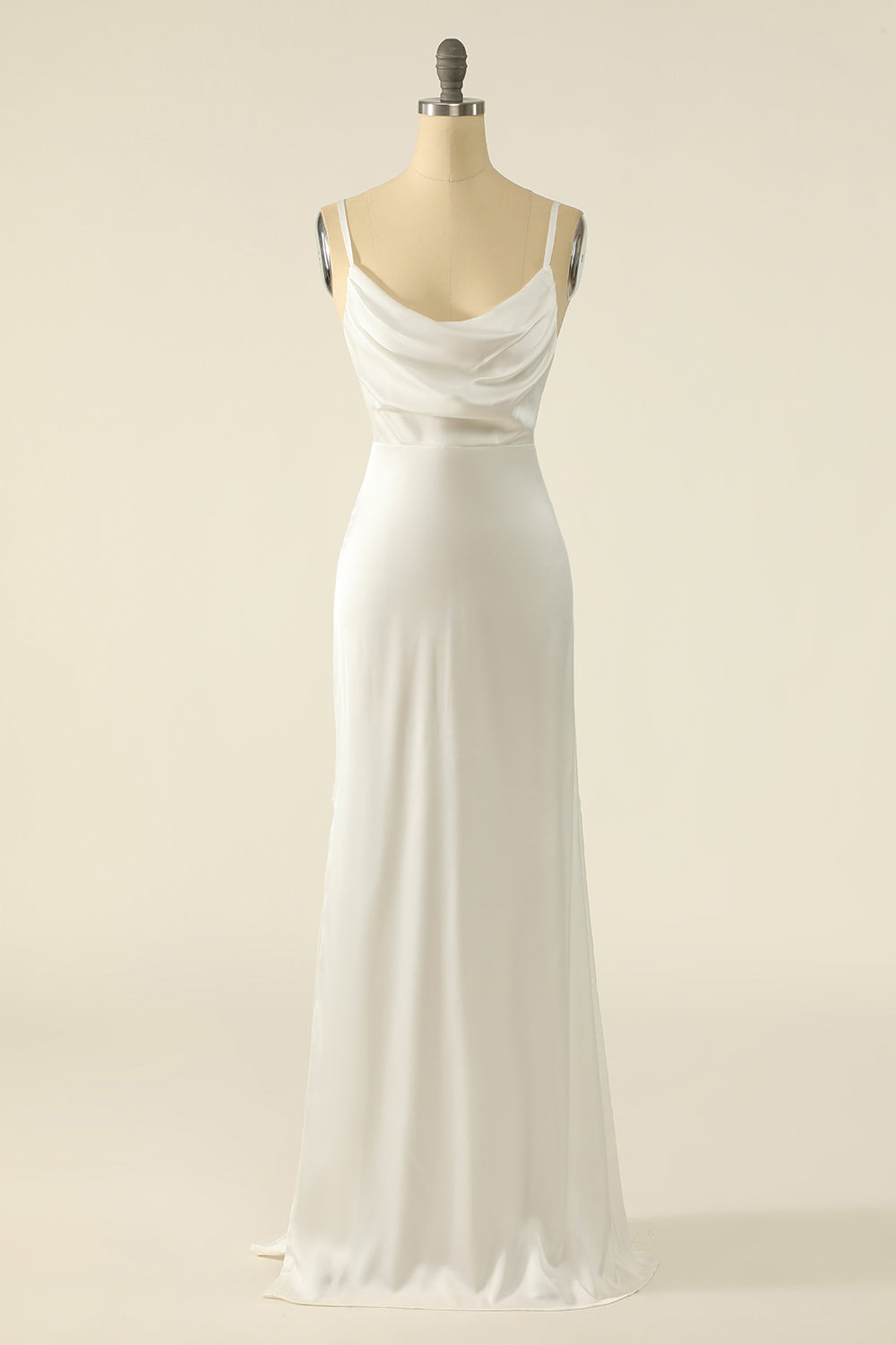 Ivory Satin Simple Wedding Dress