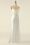 Ivory Satin Simple Wedding Dress