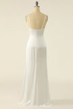 Ivory Satin Simple Wedding Dress