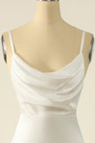 Ivory Satin Simple Wedding Dress