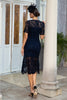 Load image into Gallery viewer, Navy Lace Mermaid Mother of the Bride Dress
