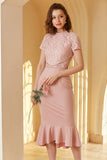 Green Lace Bodycon 1960s Dress