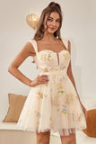 Cute A Line Sweetheart Grey Blue Short Graduation Dress with Embroidery