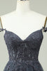 Load image into Gallery viewer, Cute A Line Spaghetti Straps Grey Short Graduation Dress with Appliques