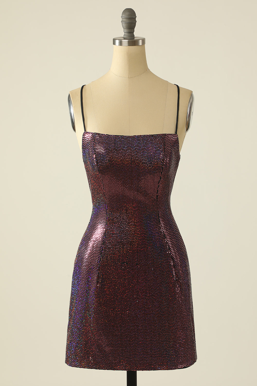Fuchsia Sequin Graduation Dress