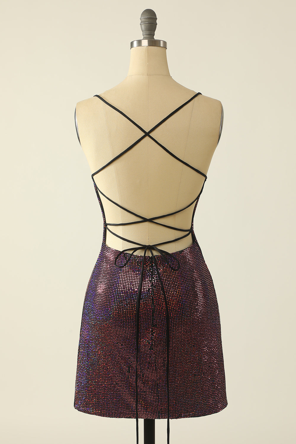 Fuchsia Sequin Graduation Dress