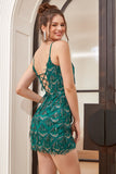 Sequin Fringes Green Cocktail Dress