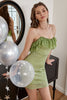 Load image into Gallery viewer, Spaghetti Straps Green Graduation Dress With Ruffles