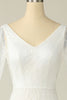 Load image into Gallery viewer, White V Neck Lace Wedding Dress