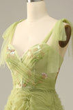 Light Green A-Line Prom Dress With Embroidery