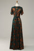 Load image into Gallery viewer, Burnout Velvet Dark Green Mother of the Bride Dress