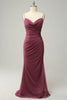 Load image into Gallery viewer, Sheath Spaghetti Straps Desert Rose Plus Size Formal Dress with Open Back