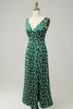 Load image into Gallery viewer, Sheath V Neck Green Formal Dress with Slit