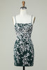 Load image into Gallery viewer, Dark Green Spaghetti Straps Bodycon Graduation Dress With Appliques