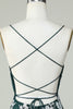 Load image into Gallery viewer, Dark Green Spaghetti Straps Bodycon Graduation Dress With Appliques
