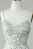Load image into Gallery viewer, Dusty Sage Spaghetti Straps Graduation Dress With Criss Cross Back
