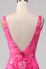 Load image into Gallery viewer, Fuchsia Mermaid Prom Dress with Sequins