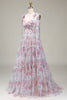 Load image into Gallery viewer, A-Line Organza Flower Printed Prom Dress