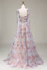 Load image into Gallery viewer, A-Line Organza Flower Printed Prom Dress