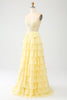 Load image into Gallery viewer, Yellow Sweetheart Tiered Prom Dress