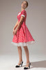 Load image into Gallery viewer, White Polka Dots Red Dress