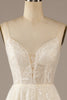 Load image into Gallery viewer, Sparkly Apricot Sweep Train Lace Wedding Dress