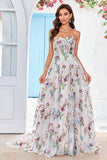 Beauty A Line Sweetheart Ivory Long Wedding Dress with Embroidery