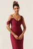 Load image into Gallery viewer, Charming Mermaid One Shoulder Cabemet Long Bridesmaid Dress