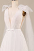 Load image into Gallery viewer, Elegant A Line V Neck Ivory Detachable Watteau Train Tulle Wedding Dress