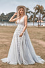 Load image into Gallery viewer, A Line Tulle Ivory Wedding Dress with Appliques