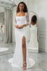 Load image into Gallery viewer, Ivory Mermaid Backless Butterflies Wedding Dress