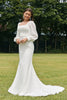 Load image into Gallery viewer, Simple Ivory Mermaid Backless Boho Wedding Dress