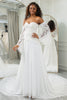 Load image into Gallery viewer, Ivory Sweetheart Detachable Flare Sleeves Boho Wedding Dress