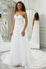 Load image into Gallery viewer, Ivory Sweetheart Detachable Flare Sleeves Boho Wedding Dress