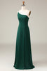 Load image into Gallery viewer, Black A-line Chiffon One Shoulder Floor Length Bridesmaid Dress