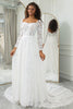Load image into Gallery viewer, Ivory A-Line Lace Wedding Dress with Sleeves