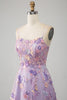 Load image into Gallery viewer, Mauve A-Line Spaghetti Straps Long Prom Dress with Appliques
