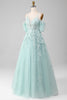 Load image into Gallery viewer, Mint Ball-Gown Off The Shoulder Beaded Prom Dresses With Appliques