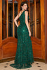 Load image into Gallery viewer, Stunning Mermaid One Shoulder Dark Green Sequins Long Prom Dress with Slit