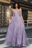 Load image into Gallery viewer, Princess A Line Spaghetti Straps Corset Prom Dress with Beading